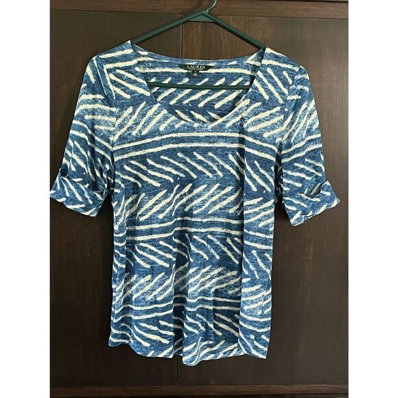 Ralph Lauren Blue Linen T-Shirt Small - Picture 1 of 4